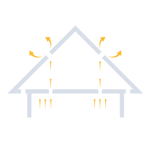 humidity from the living areas